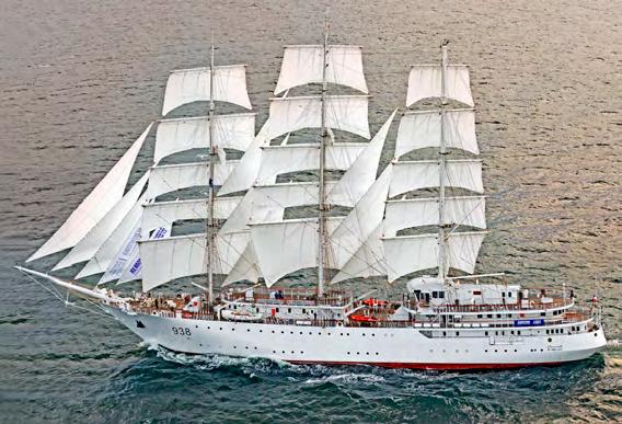 El-Mellah na próbach morskich. Fot. Remontowa Shipbuilding Poza budową statku, kontrakt obejmuje szkolenie członków załogi i kadetów, które przeprowadzane jest we współpracy z Akademią Morską w Gdyni.