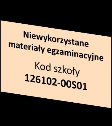 Kompletowanie materiałów egzaminacyjnych przez Przewodniczącego Zespołu Egzaminacyjnego (PZE) c) papierową niezaklejoną kopertę z opisem Niewykorzystane