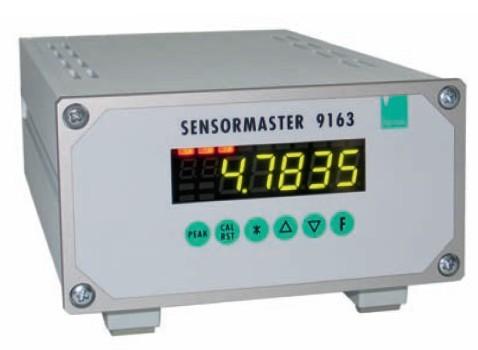SENSORMASTER Model z pojedynczym kanałem lub wielokanałowy do czujników tensometrycznych, potencjometrycznych, z sygnałem standardowym, Pt100 i termopar Model 9163 Do pomiaru siły, ciśnienia lub