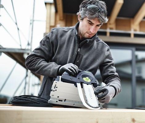System Festool Budowa domów z drewna System do cięcia: Akumulatorowa ręczna pilarka tarczowa HKC 55 oraz ręczne pilarki tarczowe HK 55 i HK 85 w kombinacji z prowadnicą FSK to połączenie precyzji,