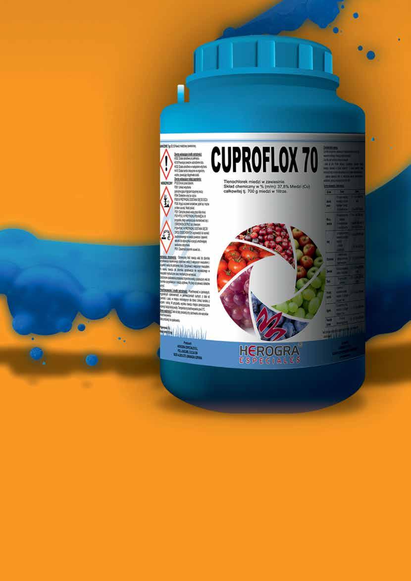 CUPROFLOX 70 700 g miedzi w 1 litrze Nawóz niebieskiej barwy zawierający tlenochlorek miedzi.