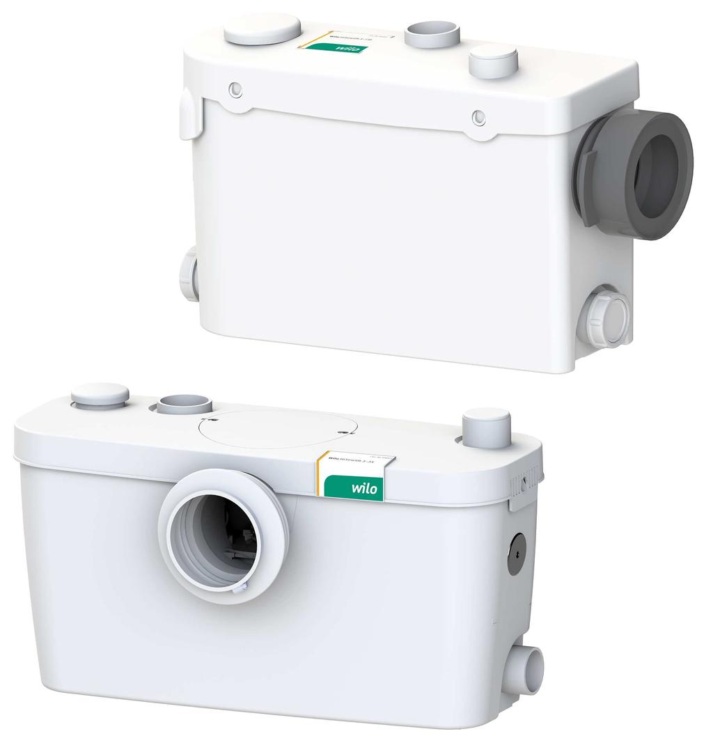 Opis serii: Wilo-HiSewlift 3 H/m 8 7 6 5 4 3 2 1 3-15, 3-35, 3-I 35 Wilo-HiSewlift 3 0 0 1 2 3 4 5 Q/m³/h Budowa Małe urządzenie do przetłaczania ścieków z urządzeniem tnącym Cechy szczególne/zalety