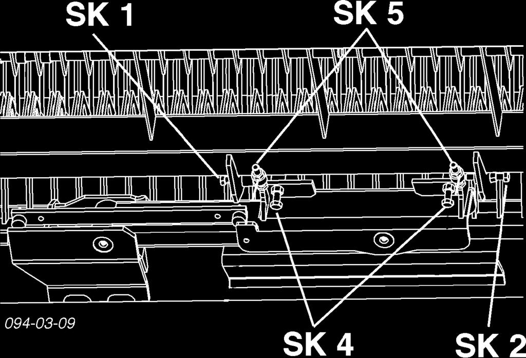 Tak ustawiê, aby przy wychylaniu belki noøowej rura ramy zosta a przesuniíta nad element úlizgowy - p ytka powinna znaleüê sií ok. 3 mm pod najwyøszym punktem (zob. szkic) 3.