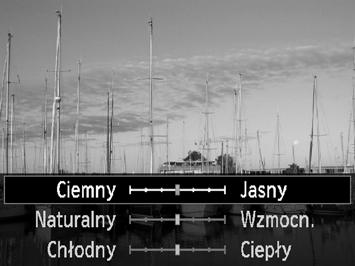 Prosta zmiana jasności i koloru podczas fotografowania (kontrola z podglądem) W prosty sposób można dostosować jasność, kolor i odcień do swoich upodobań dotyczących fotografowania.