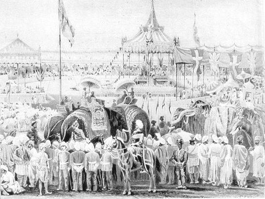 Wielki Darbar (1877) 1.I.1877 ceremonia proklamowania królowej Wiktorii Cezarzową Indii.