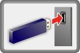 Wkładanie i wyjmowanie pamięci flash USB W zależności od modelu przed włożeniem lub wyjęciem pamięci flash USB może być wymagane usunięcie osłony kabli / gniazd.