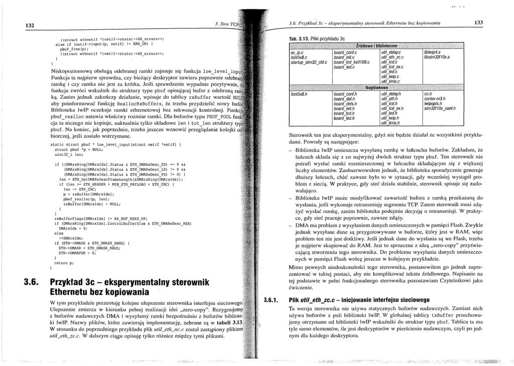 3.6. Przykład 3c - eksperymentalny sterownik Ethernetu bez. kopiowania 133 ((sfcruct ethnetif *netif->state->rx_errorsi+; else if <netif->input(p, netif!
