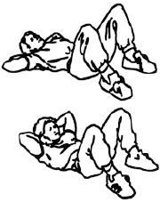3 Ćwiczenie nr 1 Wypchnięcia nóg w leżeniu W leżeniu na plecach połóż się podpierając biodra.