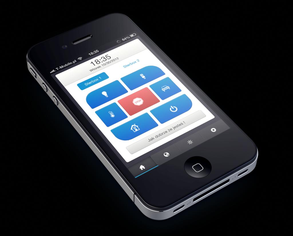E-Pilot V4 dla iphone To uniwersalna, konfigurowalna aplikacja przeznaczona dla iphone, która współpracuje ze Sterbox-em od ver.4.0.