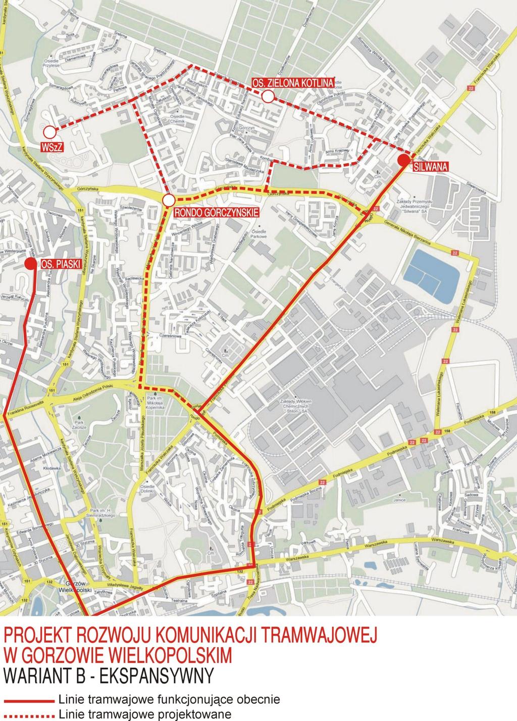 nalizowała możliwości budowy tras tramwajowych w różnych dzielnicach Gorzowa Wielkopolskiego.