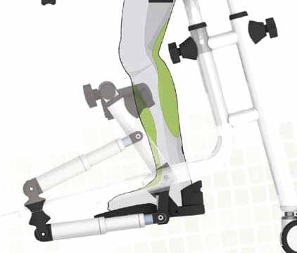 Ruch stawów kolanowych W urządzeniu HAPPY REHAB wsporniki podkolanowe są ruchome, a aktywność ruchowa poprzez podkurcze/ wyprosty stawów kolanowych steruje grami.