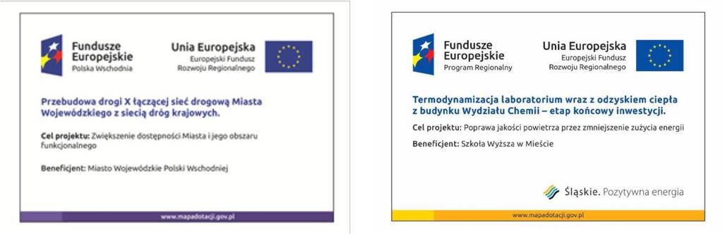 cel projektu, zestaw logo znaki FE i UE, adres portalu www.mapadotacji.gov.pl.