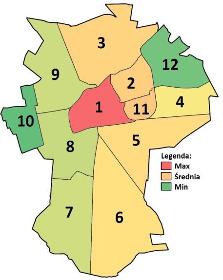 się w stanie kryzysowym wymienić należy: Stare Miasto, Tysiąclecie, Winiary, Kawiary-Osiniec, Os. Grunwaldzkie, Konikowo dla roku 2013. W przypadku roku 2014 strefa: Stare Miasto, Kawiary- Osiniec.