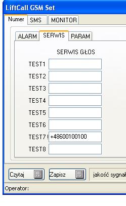 Jeżeli wartość napięcia jest niższa od ustawionej to wyśle SMS o treści niskie U=xx,x pod numer zapisany w tabeli TEST na