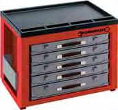 tworzywem gumowym x możliwość wymiany kaset na standardowe szuflady (takie jak w wózkach warsztatowych i skrzyniach narzędziowych) x zabezpieczenie przed wywróceniem możliwość wysunięcia tylko jednej