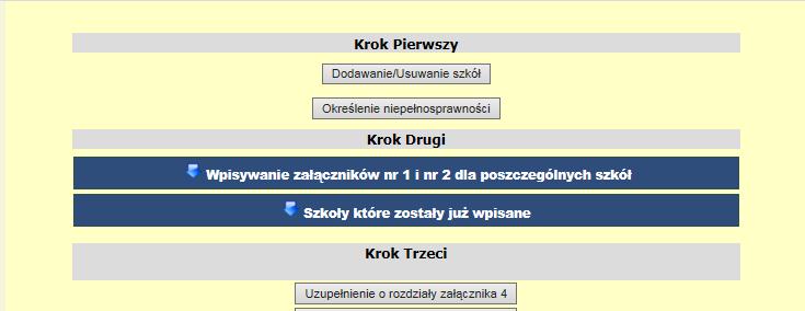 7. Krok Trzeci - umożliwia wprowadzenie danych w zakresie wnioskowanych kwot dotacji w poszczególnych rozdziałach klasyfikacji budżetowej załącznika nr 4 lub nr 5.