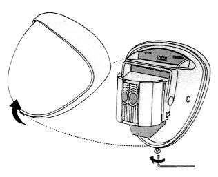 Rysunek 3 3) Przełożyć standardowy 12 żyłowy kabel po przez otwory w obudowie detektora. Nadepnie oczyścić końcówki przewodów z izolacji i zamocować w złączu zaciskowym jak pokazano na rysunku 7.
