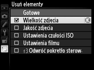 Usuwanie opcji z Mojego menu 1 Wybierz Usuń elementy. W Moim menu (O) wyróżnij Usuń elementy i naciśnij 2. 2 Wybierz pozycje menu.