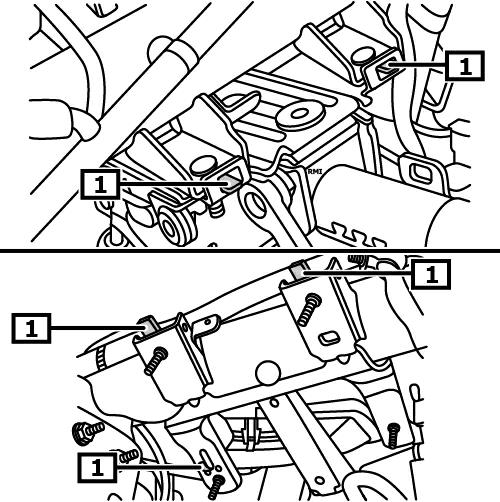 kolumny kierownicy 1 Nakrętka(-i) kolumny kierownicy Montaż: Rysunek 8 Przymocować kolumnę kierownicy za pomocą blokad przy wsporniku