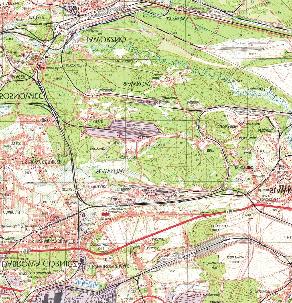 Fragment Mapy topograficznej Arkusz Jaworzno Objaœnienia - Rejon badañ "GEOBIOS" - Czêstochowa ul.