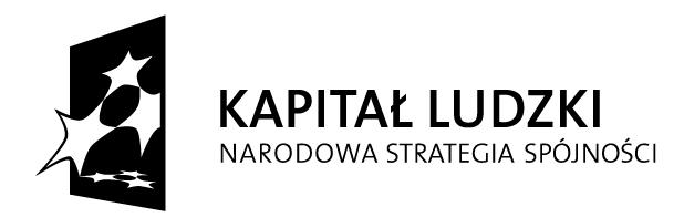 Własny biznes -sposób na życie II. 2. Projekt realizowany jest w ramach Priorytetu VI Programu Operacyjnego Kapitał Ludzki, Działanie 6.