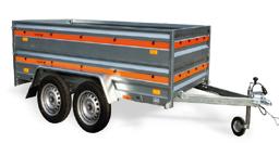 NAZWA DMC ECO - SERIA PRZYCZEP LEKKICH O DMC 300-750 kg WYMIARY SKRZYNI ŁADUNKOWEJ (mm) STELAŻ + POKROWIEC Ogumienie Długość Szerokość Wysokość H800 H1100 Pokrowiec płaski Burty bis (komplet) ECO