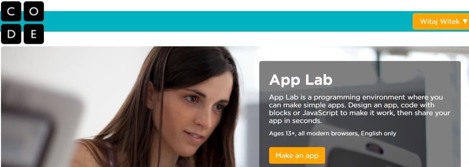 86 Witold Kranas dach dwa z nich. Pierwsze to App Lab na code.org pozwalające na zbudowanie za pomocą zestawu bloków aplikacji smartfonowej.