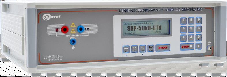 matrycy oporowej Procesor sterujący oblicza wymaganą kombinację rezystorów, zapewniającą odpowiednią precyzję uzyskiwanej rezystancji Wyposażenie standardowe miernika SRP-50k0-5T0: - program SRP -