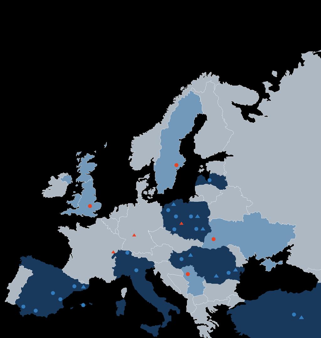 DZIAŁALNOŚĆ NA RYNKACH EUROPEJSKICH FamiCord pozycja rynkowa Rynki strategiczne: Polska, Hiszpania i Turcja; Rynki pozostałe: Węgry, Rumunia, Włochy i Łotwa Samodzielna działalność operacyjna: