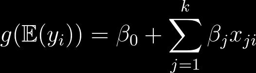 Uogólniony model liniowy g( ) - funkcja wiążąca, y i i-ta wartość zmiennej zależnej, 1 i n j