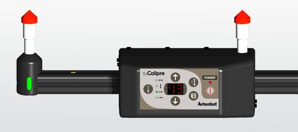 2. Przenośne urządzenie pomiarowe EzCalipre do szybkiej diagnostyki samochodowej Czujniki elektroniczne umieszczone na rozsuwanych wysięgnikach.