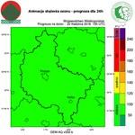 Krótkoterminowe prognozy zanieczyszczenia powietrza ozonem Stężenia maksymalne 1-godzinne Prognoza zanieczyszczenia powietrza ozonem na dziś -