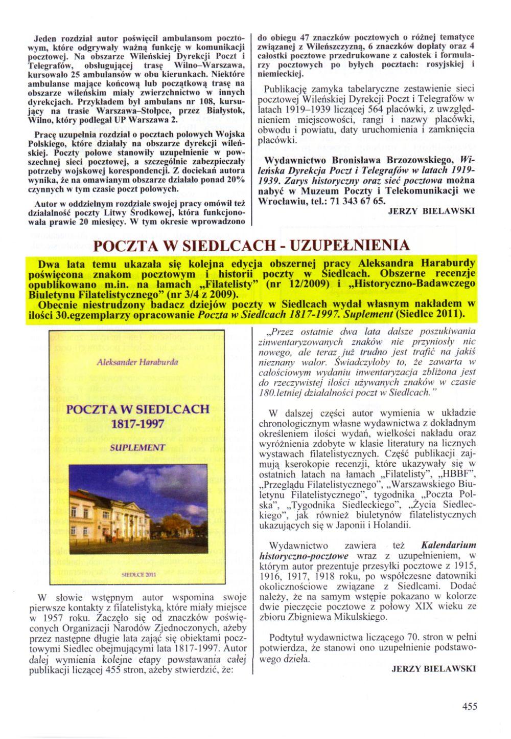 Jeden rozdziel autor poświęcili ambulansom pocztowym, które odgrywały wabili funkcję w komunikacji pocztowej.