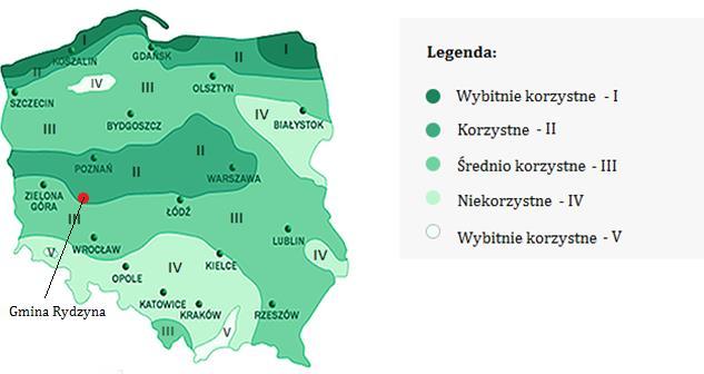 Rysunek 7 Mapa wietrzności Polski (Źródło: pepsa.com.