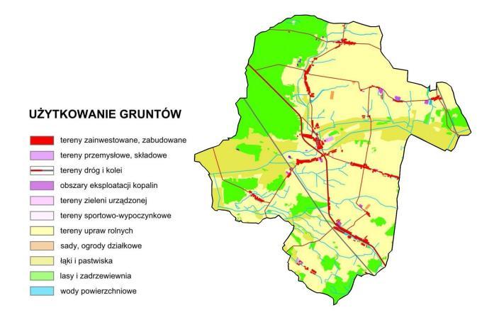 Rysunek 3: Struktura użytkowania gruntów na terenie Gminy Rydzyna (Źródło: Program Ochrony Środowiska dla Gminy Rydzyna na lata 20