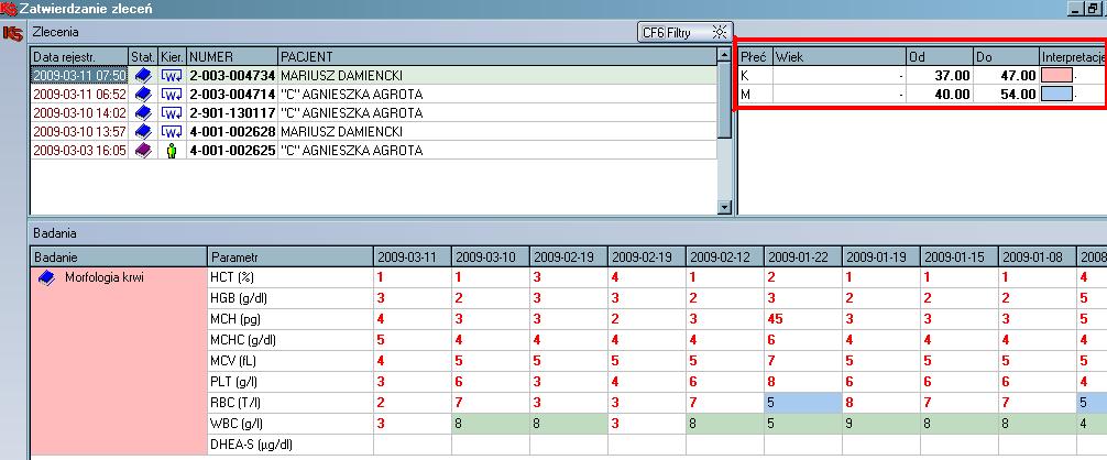 7. Administrator - nowa opcja REJ_WG_CZASU_RZ Administrator -> Opcje -> REJ_WG_CZASU_RZ - daje ona możliwość wyboru czy po dorejestrowaniu badania do istniejącego zlecenia data rejestracji tego