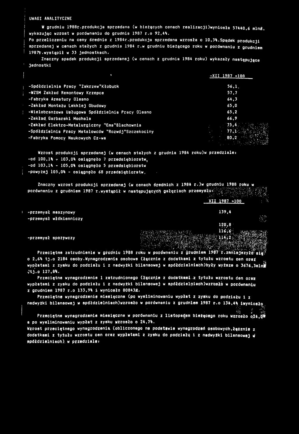 -Welobranżowa Usługowa Spółdzelna Pracy Olesno -Zakład, Garbarsk Mochala -Zakład Elektro-Metalurgczny "Ema"Blachowna -Spółdzelna Pracy Metalowców "Rozwój"Szczekocny -Fabryka Pomocy Naukowych Cz-wa