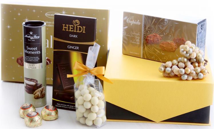 CL24 CANDY BOX Excelcium pralinki 150 g Anthon Berg Czekoladki Soft Ginger100 g Heidi czekolada Dark