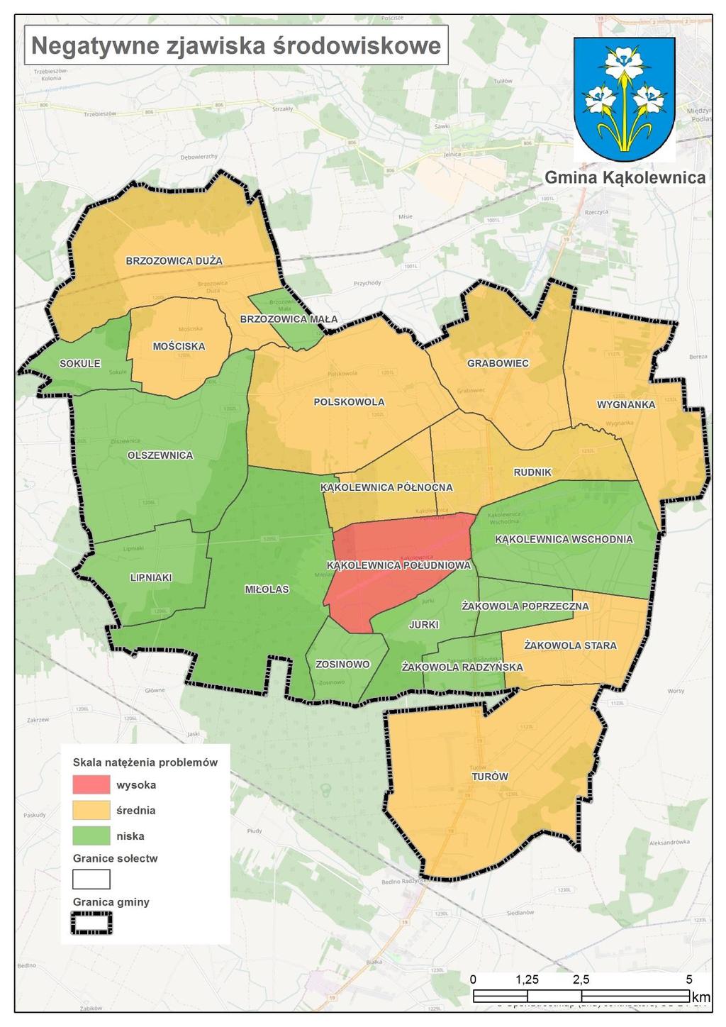 Strona56 Mapa 4 Koncentracja negatywnych zjawisk w sferze środowiskowej w
