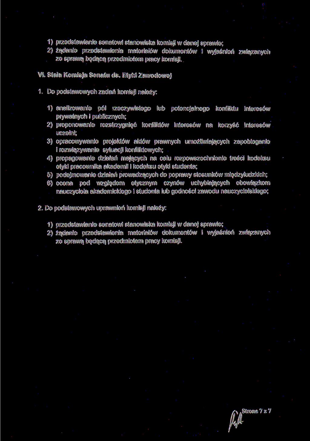 VI. Stała Komisja Senatu ds.