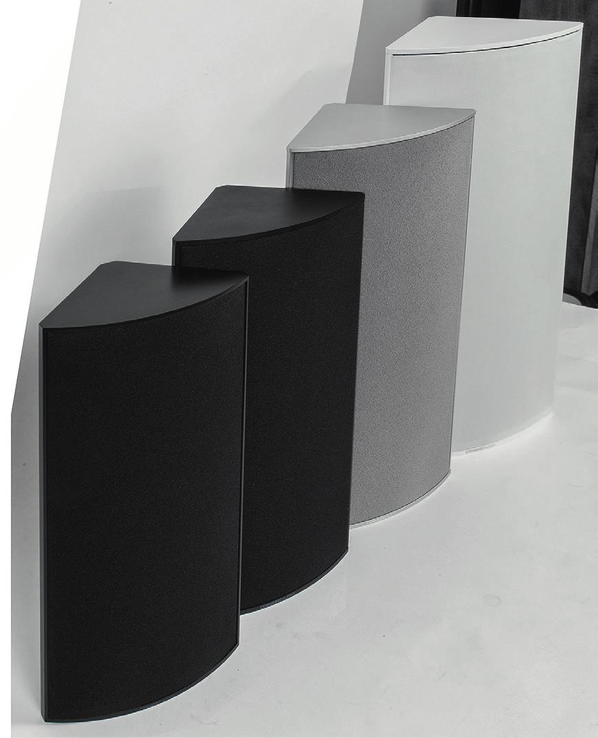 HI-FI Cornered Audio C3 / C4 / C5 / C6 Do każdej z wersji kolorystycznych (a jest ich w zależności od modelu dwie lub trzy) przygotowano odpowiednią maskownicę.