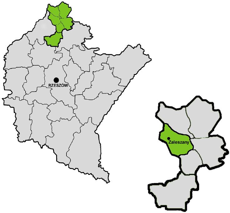 III. DIAGNOZA OGÓLNA GMINY ZALESZANY 3.1 Strefa przestrzenno-funkcjonalna 3.1.1 Położenie administracyjne Gminy Zaleszany Gmina Zaleszany jest położona w województwie podkarpackim, w powiecie stalowowolskim.