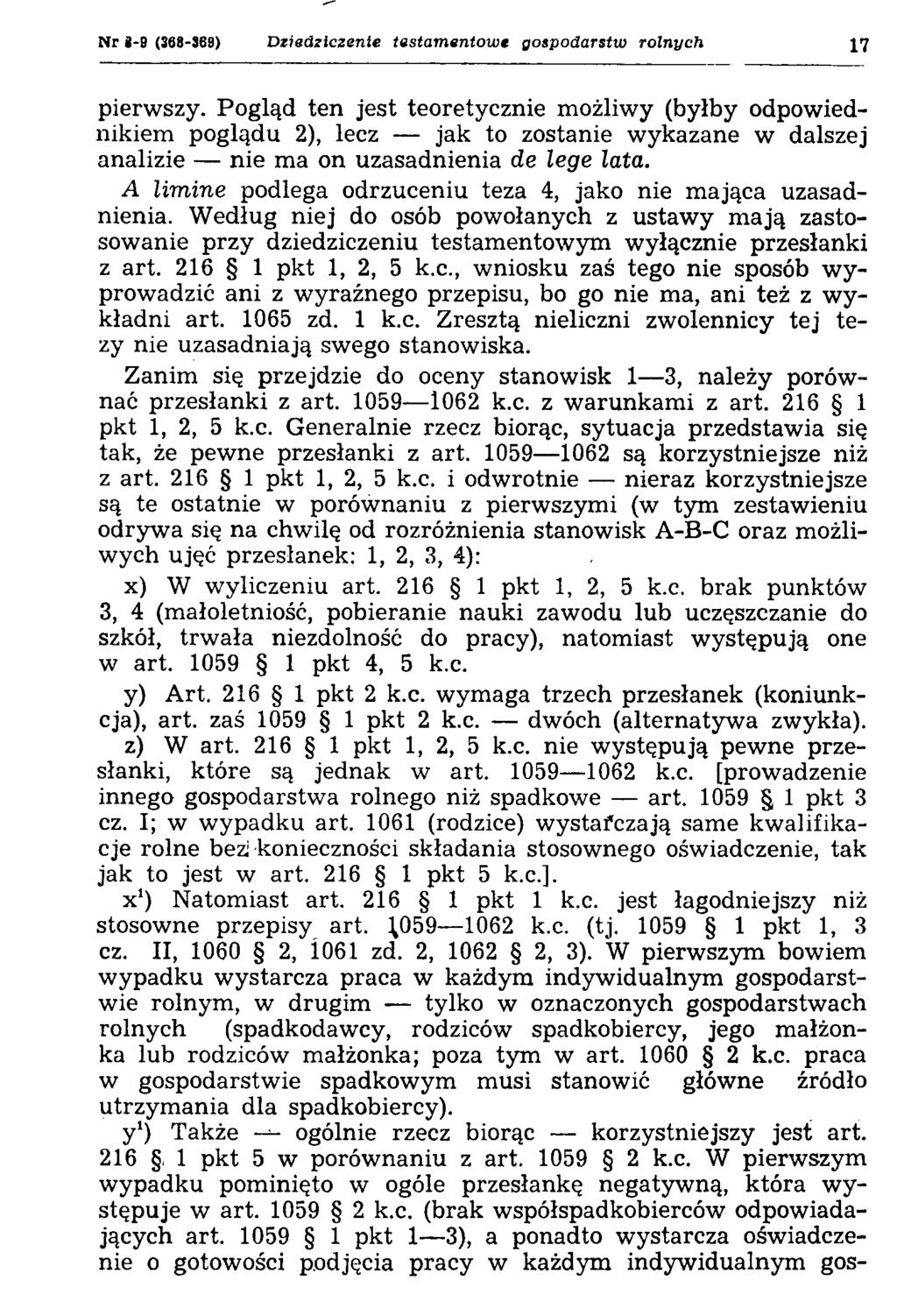 Nr 8*9 (368-369) Dziedziczenie testamentowe gospodarstw rolnych 17 pierwszy.