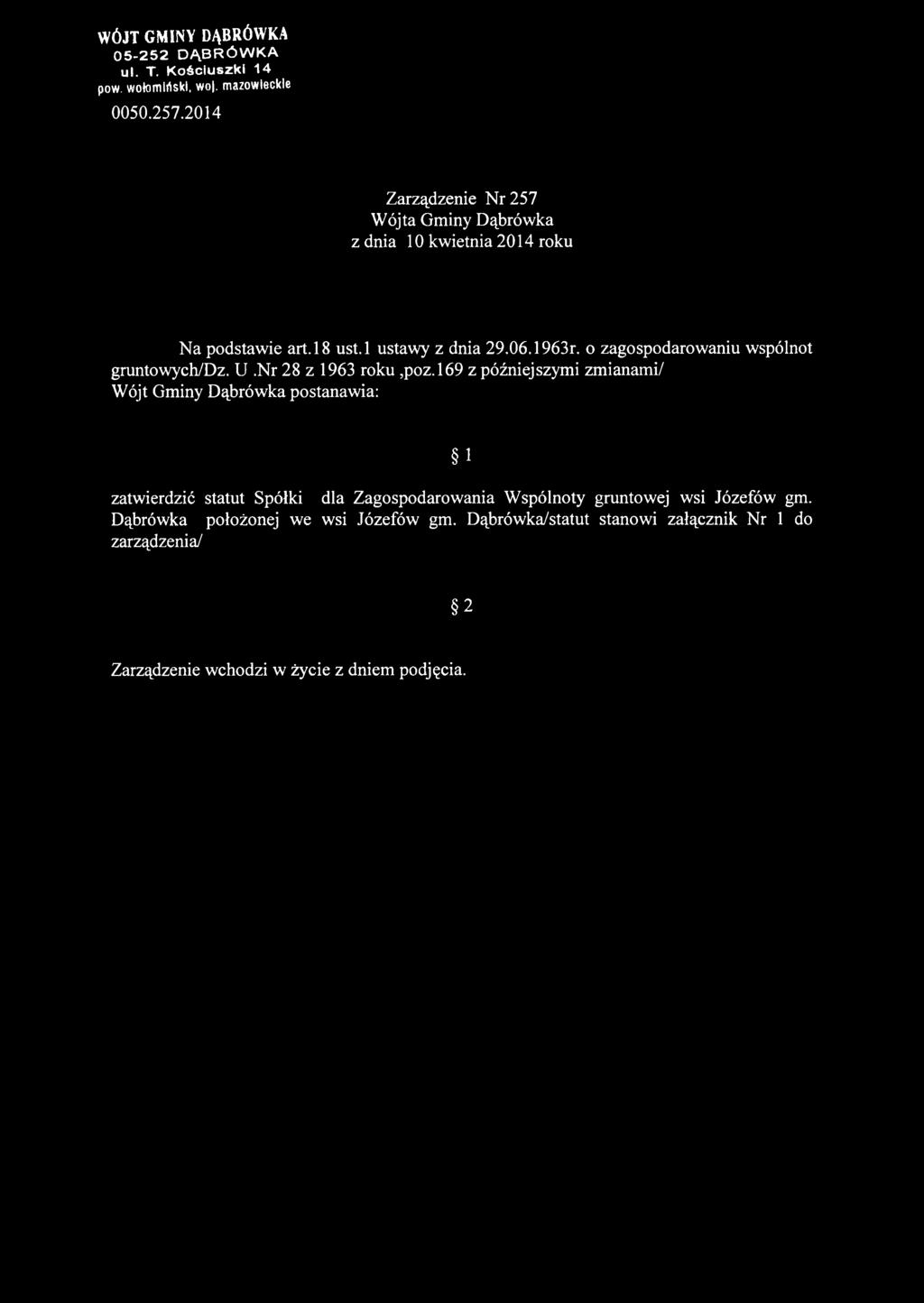 o zagospodarowaniu wspólnot gruntowych/dz. U.