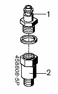 Adapter przelewu z wewnętrznym gwintem Komory wtryskowe Tulejka prowadząca Φ19 mm Tulejka prowadząca Φ 21 mm Pierścień uszczelniający, cylindryczny Pierścień uszczelniający, stoŝkowy Przewód adapter