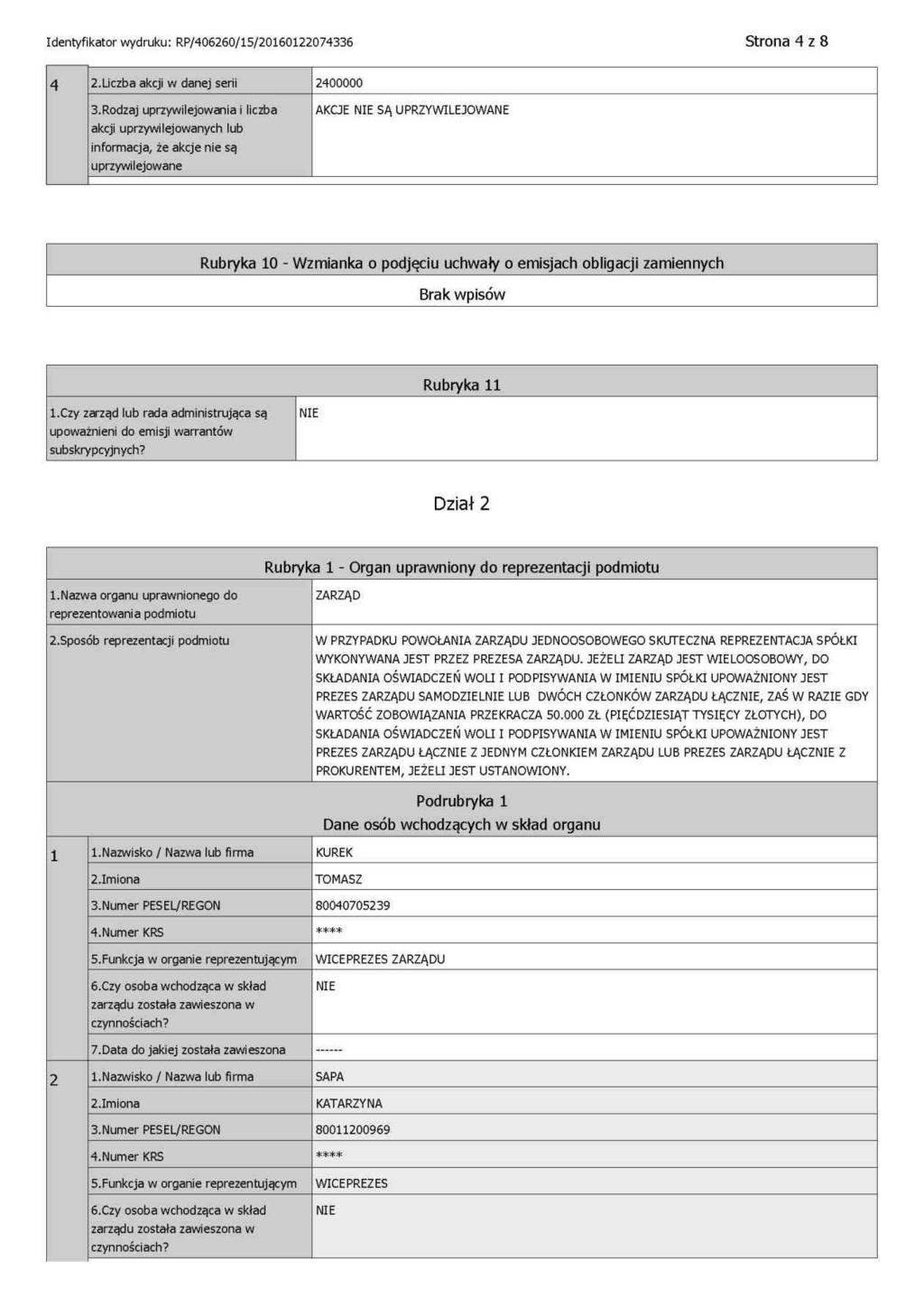 DOKUMENT INFORMACYJNY AGENCJA