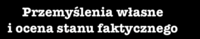 Przemyślenia własne i ocena stanu faktycznego Niebezpieczeństwo: bezkrytyczna łatwość dostępu do wiedzy, rewolucyjny sposób wprowadzania nowych metod ( bezkrytyczne przekreślanie