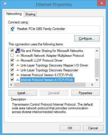 5. Naciśnij Internet Protocol Version 4 (Protokół internetowy w wersji 4 (TCP/IPv4)), a