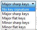 keys (tonacje durowe krzyżykowe) Major flat keys (tonacje durowe bemolowe)