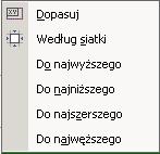 Rozmieszczanie formantów Zamian rozmiaru Automatyczne dopasowanie Odręczna